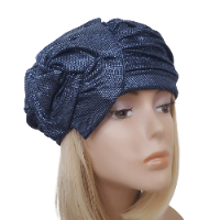כובע ברט מעוצב לנשים - דגם פפיון כחול