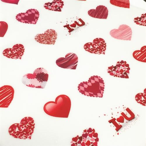 דף טרנספר - לבבות - ליצירת נשיקות מרנג ומטבעות שוקולד