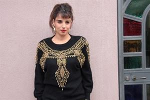 סוודר שחור גרנדיוזי שנדלירי זהב מידה L/XL