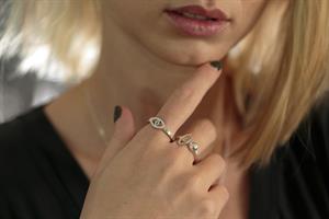 טבעת עין פתוחה כסף