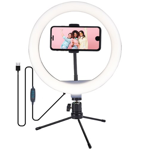 "רינג 10" מעמד חצובה לטלפון נייד לצילומי טיקטוק עם תאורת לד עוצמתית