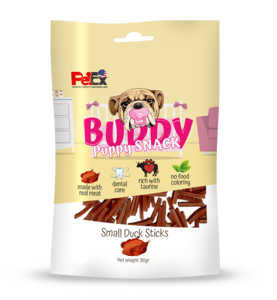 חטיף באדי סנקס לגורים בשר ברווז 80 גרם