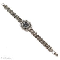 שעון מכסף מעוצב משובץ מרקזטים SH3260 | תכשיטי כסף