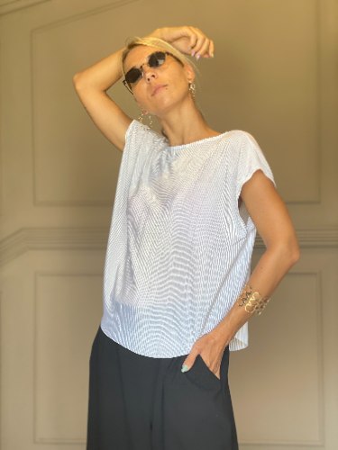 חולצת גופרה - לבן