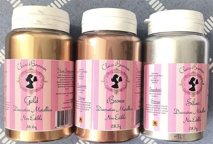 שלוש אבקות צבע במחיר מיוחד| אבקה בצבע כסף זהב ברונזה|אבקת זהב כסף ברונזה | אבקה אתי דבש