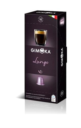 10 קפסולות גימוקה תואם נספרסו gimoka Lungo Nespresso