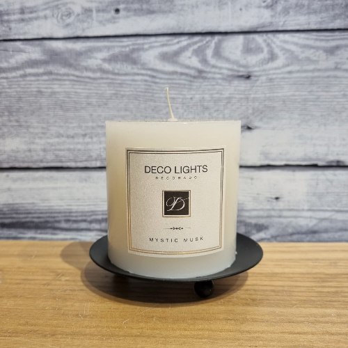 נר עגול 7/7 לבן בריח מוסק