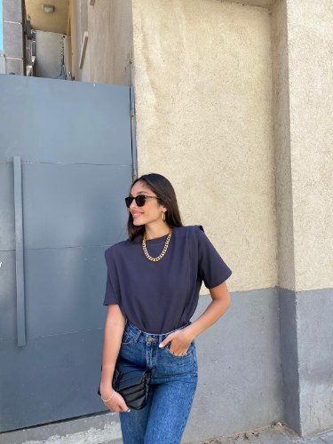 חולצת טיטי כתפיות אפור