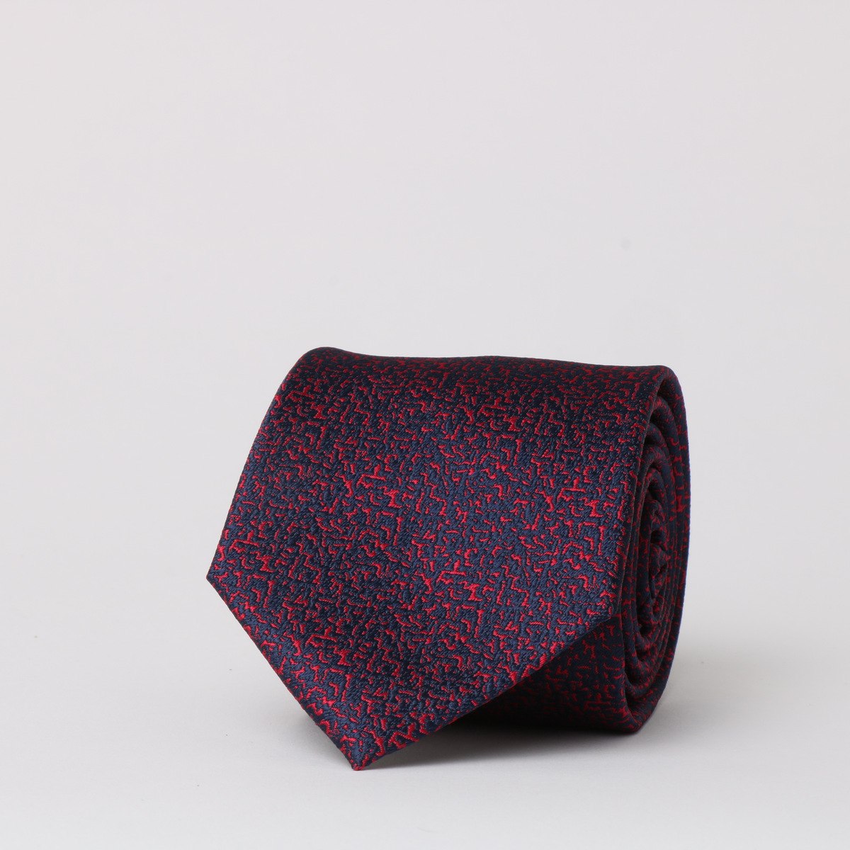 עניבה יוקרתית בהדפס כחול/אדום עשיר