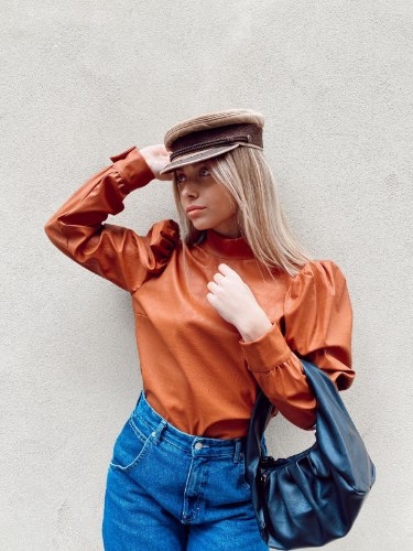 חולצת MORGAN מנוחש חום