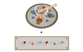 סט כלי דבש + ראנר מעוצב לחג