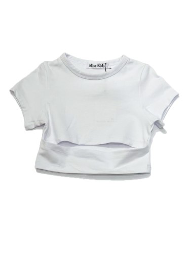 חולצה חתך בבטן לבן