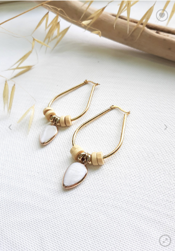 עגילי סאוונה תליון טיפה צדף