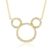 שרשרת ותליון מיקי מאוס זהב 14 קראט 0.15 קראט יהלומים 810093 - מחיר מבצע! 