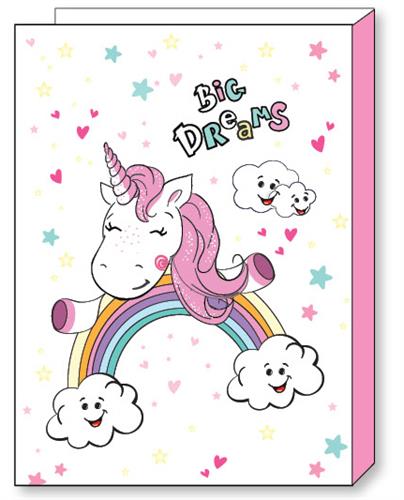 "LOOPY קלסר PP‏ A4 בנות : חד קרן קשת בענן"