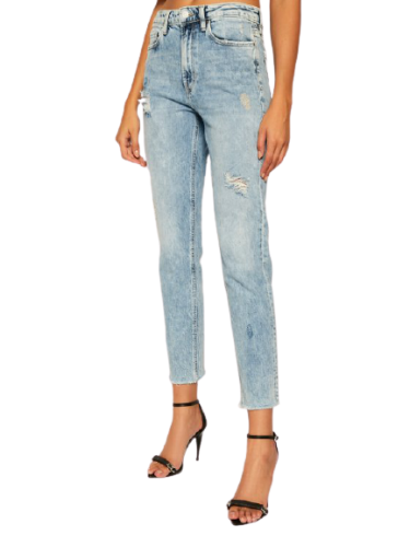 ג'ינס בהיר גבוה קרעים  GUESS IT GIRL