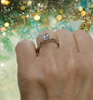 טבעת יהלום │ טבעת אירוסין │ טבעת יהלום סוליטר │ טבעת אירוסין זהב לבן │ טבעת יהלום בודד 80 נק'