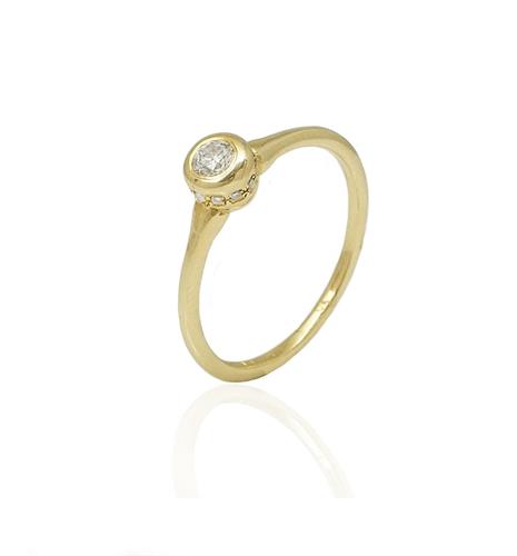 טבעת יהלומים 0.35 קראט יהלומים בזהב 14K