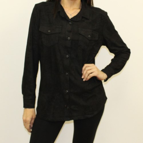 חולצה קורדרוי מכופתרת כיסים