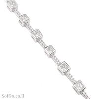 צמיד מכסף משובץ אבני זרקון  Z3120 | תכשיטי כסף 925