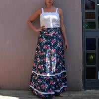 חצאית מקסי כפרית פרחונית מידה M/L