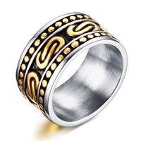 טבעת פלדת אל-חלד רחבה אופנענים לגברים / נשים