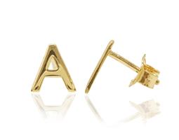 עגילי אותיות S מזהב