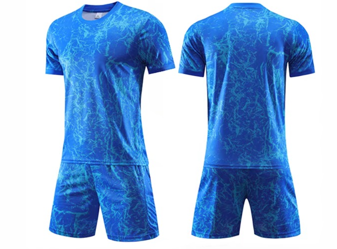 חליפת כדורגל צבע כחול (לוגו+ספונסר שלכם)