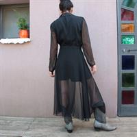 אוברול קצר שחור מכותנה בשילוב שיפון מידה S