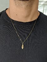 שרשרת ותליון זהב לגבר נוצה