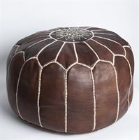 פוף עור חום כהה