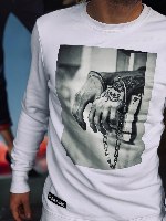 סווטשירט T - AKASHI צבע לבן/שחור