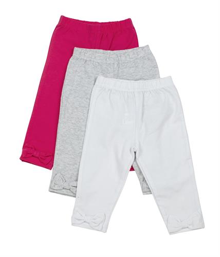 מארז שלישיית טייצים פפיון ברגליים ורוד-אפור-לבן