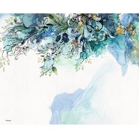 ציור אבסטרקטי צבעי מים כחול