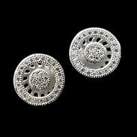 עגילי כסף צמודים משובצים זרקונים A2218