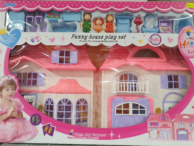 בית בובות מפלסטיק כולל רהיטים