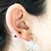 עגילי לב חדש כסף גדולים