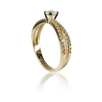 טבעת זהב 14K משובצת יהלומים 0.55CT