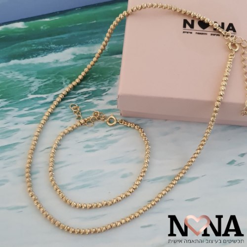 סט שרשרת וצמיד חרוזי לייזר LAA59