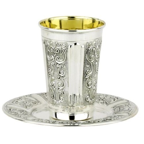 סט קידוש כסף טהור דגם 50 לוגאנו