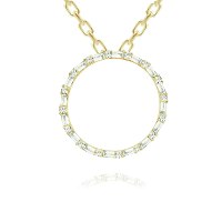 שרשרת תליון עיגול זהב צהוב 14 קראט משובץ יהלומים