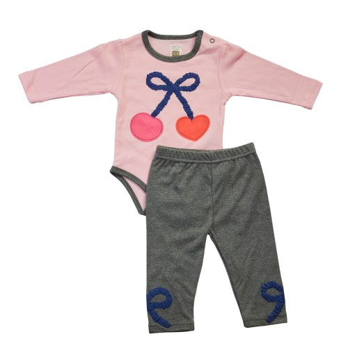 חליפת מעבר דובדבנים ורוד בייבי