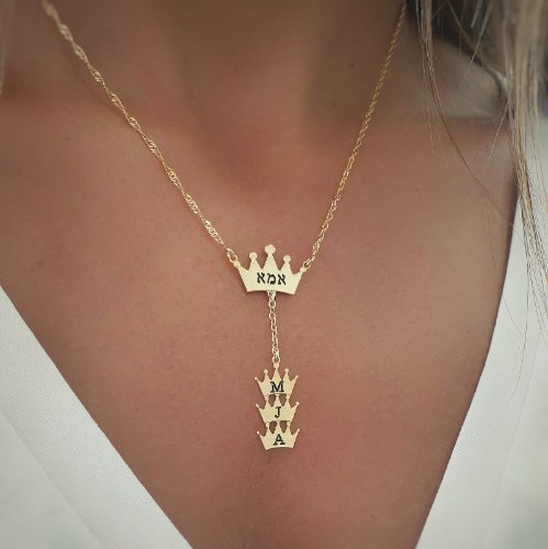 שרשרת כתר עניבה עם כתרים נופלים דגם LAA19