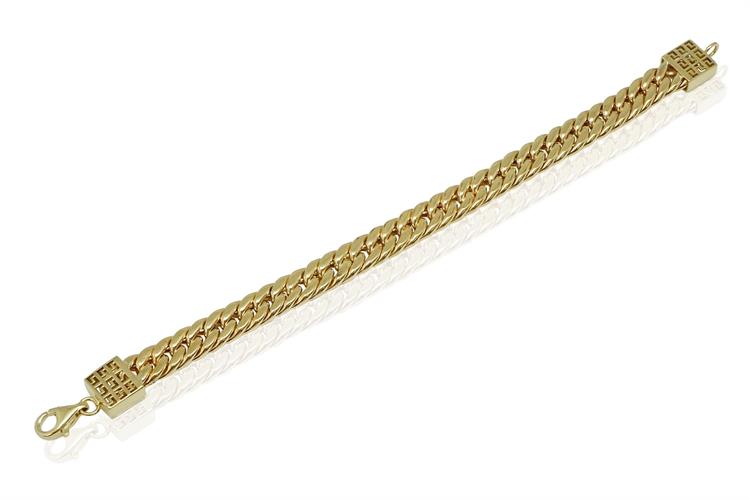 צמיד חוליות מיוחד לגבר מזהב איטלקי 14 קרט סוגר קופסא