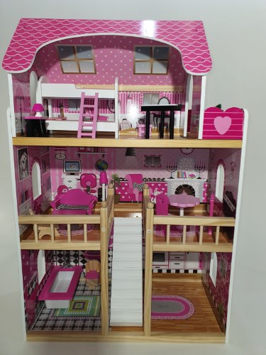 בית בובות עץ עם מנורות לד