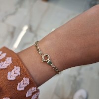 צמיד חוליות איטלקי │ צמיד פיגרו חוליות רוחב 2.4 ממ בזהב צהוב 14 קרט