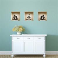 שלישיית נישות פסלים שחורים דגם 502