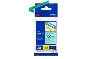 סרט סימון שחור על רקע ירוק Brother TZe731 Labelling Tape Cassette 12mmx8m