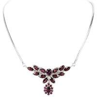 רביד מכסף משובץ אבני גרנט T7312 | תכשיטי כסף | תכשיטי ערב