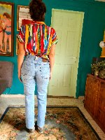 ג'ינס כחול משופשף מידה S